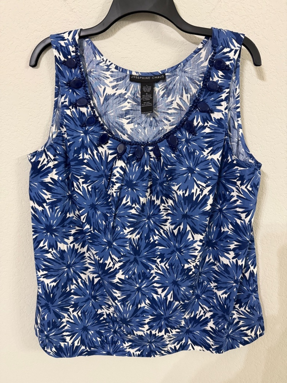 Josephine Chaus Blue Floral Tank Top